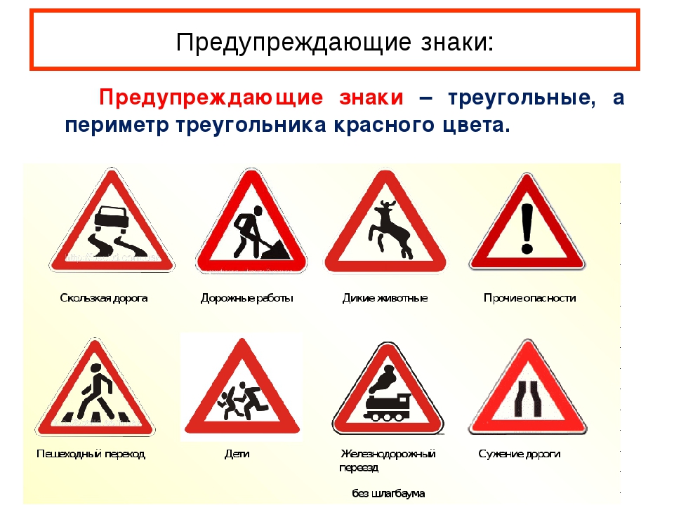 Виды знаков предупреждающие запрещающие. Предупреждающие знаки. Предупреждающие знаки дорожного движения. Треугольные дорожные знаки. Предупреждающие дорожные знаки с пояснениями.
