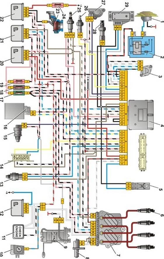 Ваз 2107 инжектор схема электрооборудования инжектор